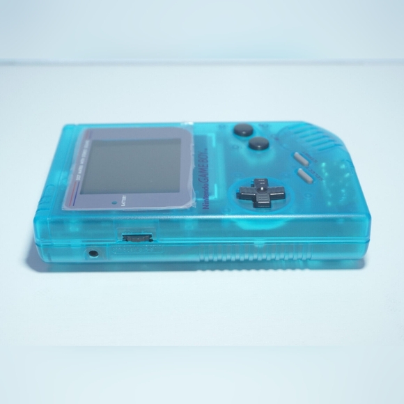 Transparent Clear Ocean Blue Game Boy (DMG-01) with 36 Color Backlit IPS Screen - Picture 6 of 8